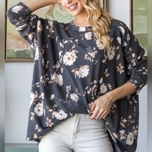 New Heimish Floral Urban Ribbed Top